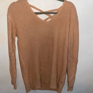 Cross back sweater